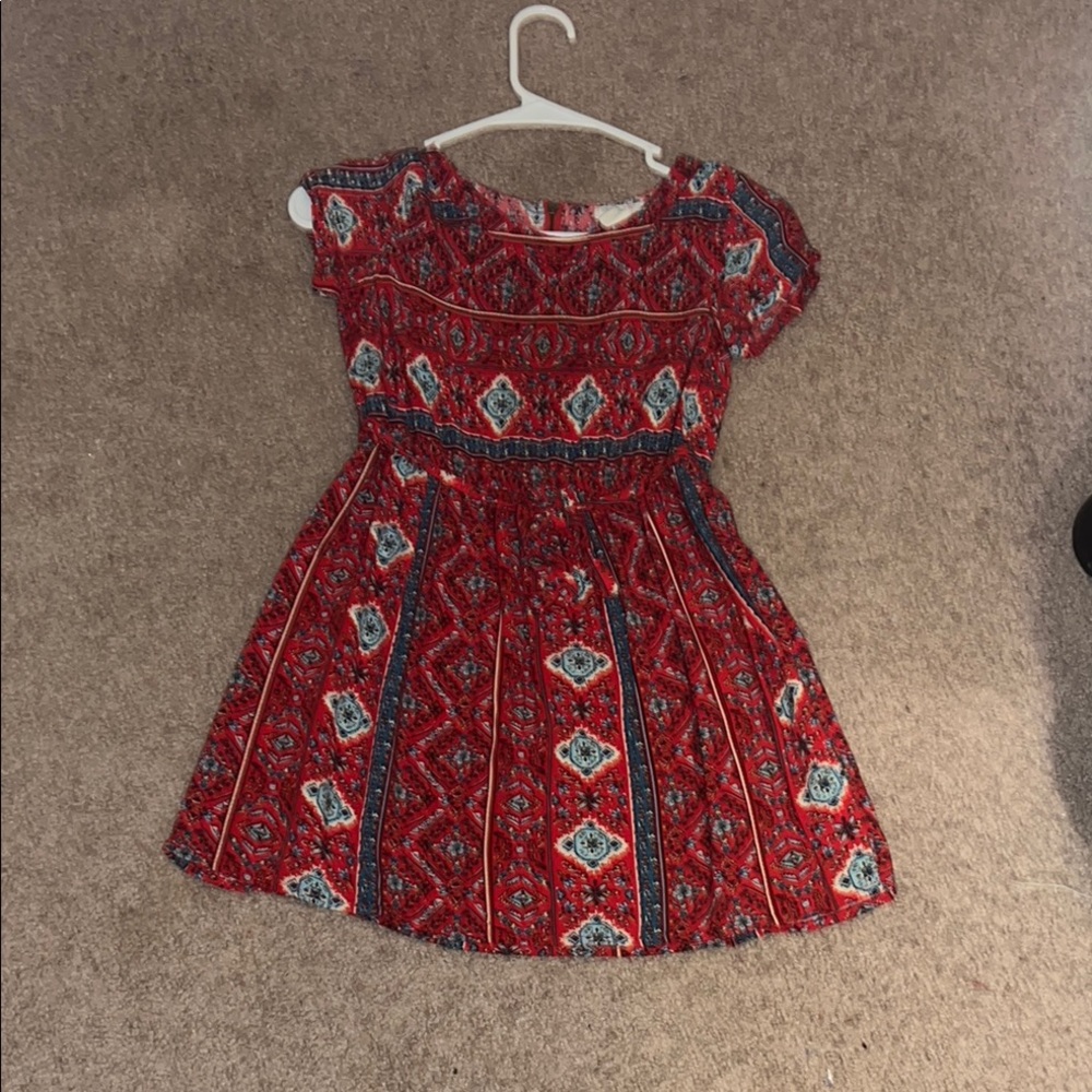 Forever 21 Red and Black Patterned Kids Dress